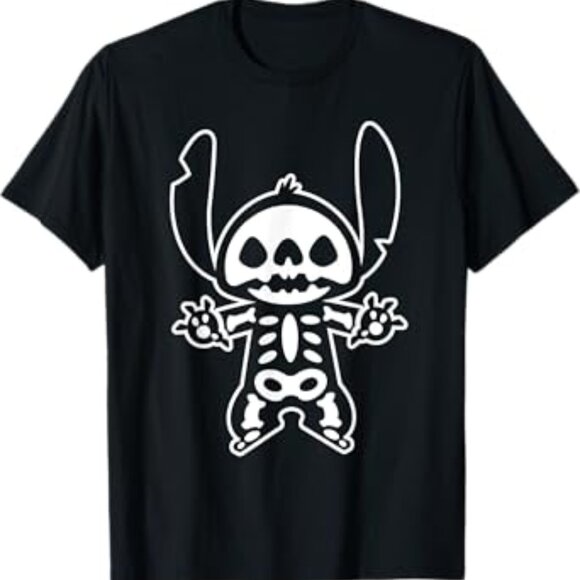 Stitch Halloween Skeleton T-Shirt - Picture 1 of 2